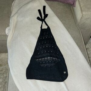 Black Sweater Halter Top